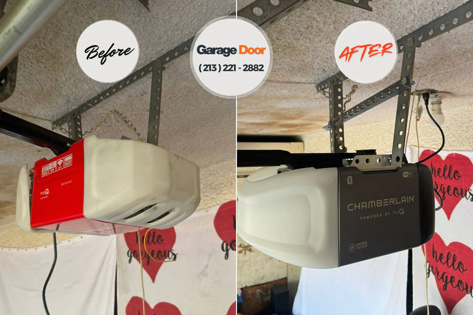 Before and after: garage door repair Friday Harbor, WA